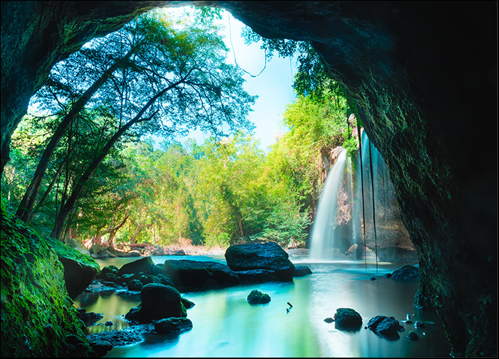 118542731 cave in deep forest with beautiful waterfalls Haew Suwat in Khao Yai National Park Thailand, available in multiple sizes