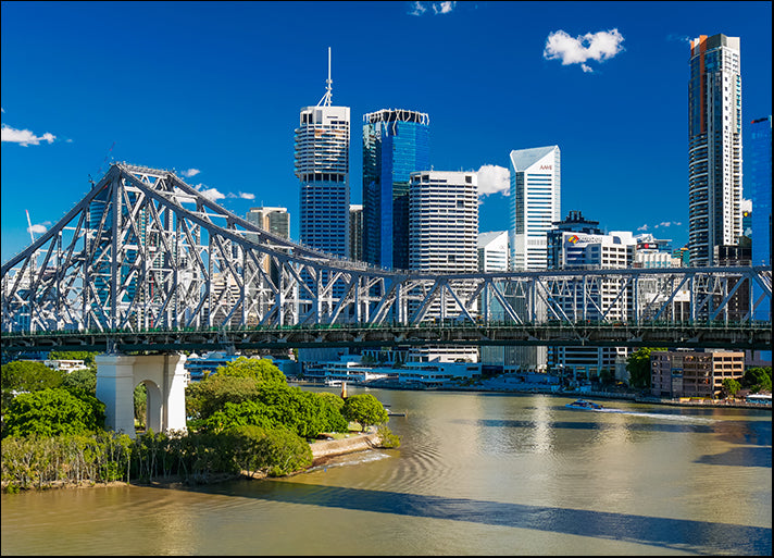 133581920 Panoramic view of Brisbane Skyline with Story Bridge and the river, available in multiple sizes