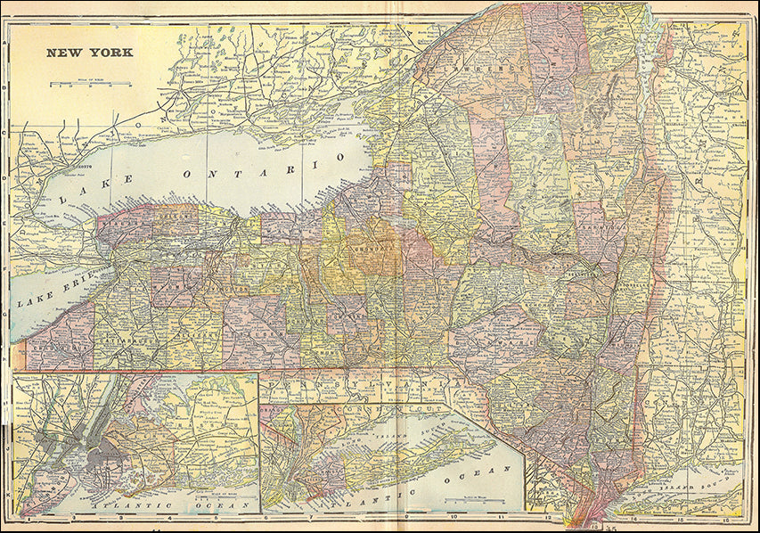 14902292 Map of New York 1896, available in multiple sizes