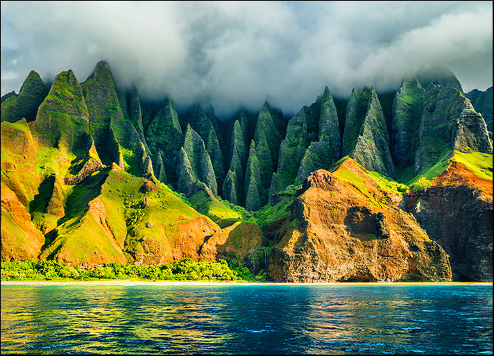 184613422 Hawaii view from sea sunset coastline landscape in Kauai island, South Australia, available in multiple sizes