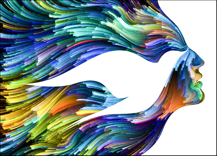 191576596 Bird of Mind series Artistic abstraction composed of woman and bird, available in multiple sizes