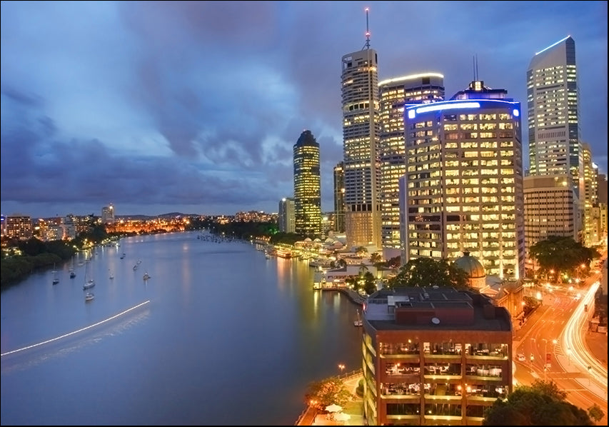 3325609 Brisbane city at night, available in multiple sizes