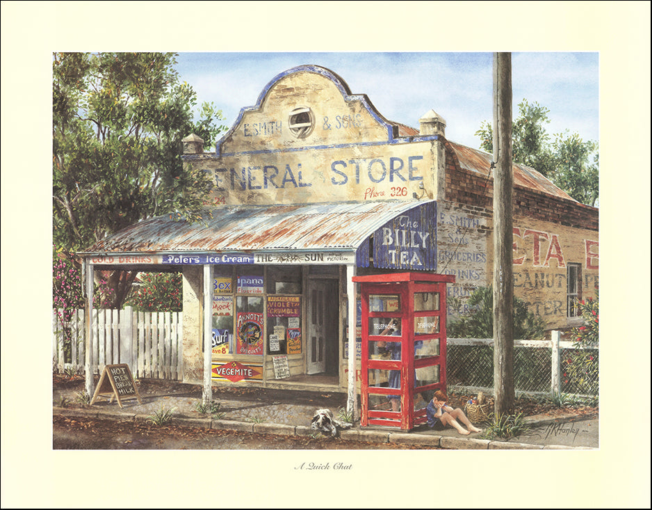 AAC GH102 A Quick Chat by Gordon Hanley 86x67cm on paper - Chamton