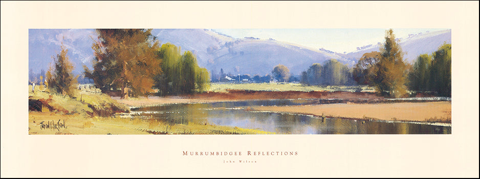 AAC JW300 Murrumbidgee Reflections by John Wilson 82x30cm on paper - Chamton