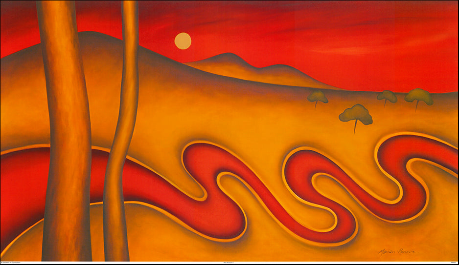 AAC MR001 Red Horizons 1 by Marian Rennie 98x56cm on paper