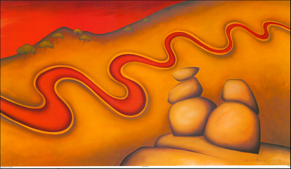 AAC MR002 Red Horizons 2 by Marian Rennie 98x56cm on paper