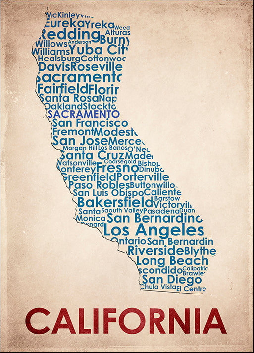 AMEFLA121808 California, by American Flat, available in multiple sizes