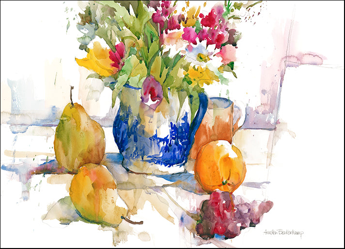 ANNBEU78113 Blue Patterned Jug, by Annelein Beukenkamp, available in multiple sizes - Chamton