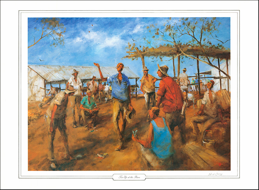 AW LEHS3 Two Up at the Races by Hugh Sawrey 86x64cm on paper
