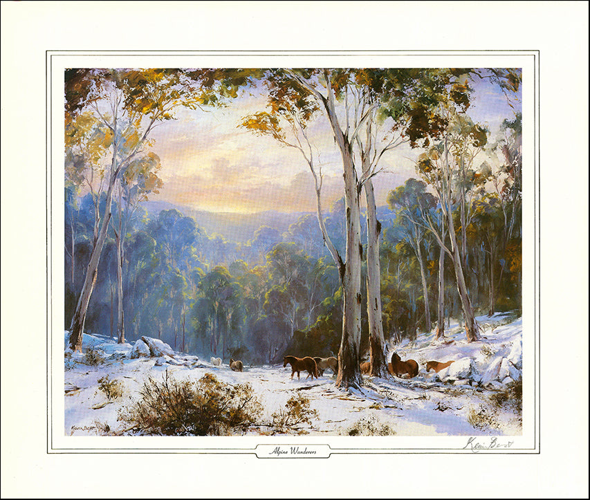 AW LEKB18 Alpine Wanderers by Kevin Best 58x49cm on paper - Chamton