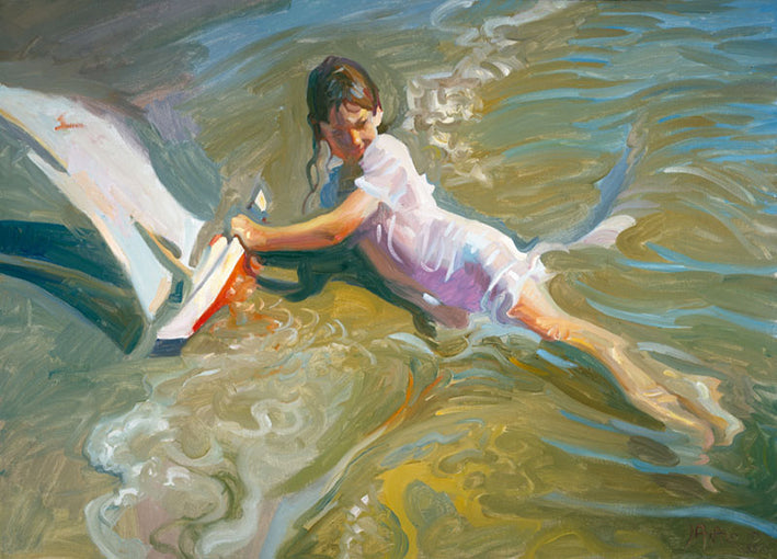 82140 Girl With Boat, by Asaro, available in multiple sizes - Chamton