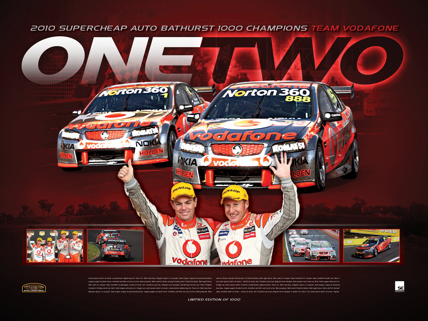 2010 Supercheap Auto Bathurst 1000 Champions OneTwo 80x60cm paper - Chamton