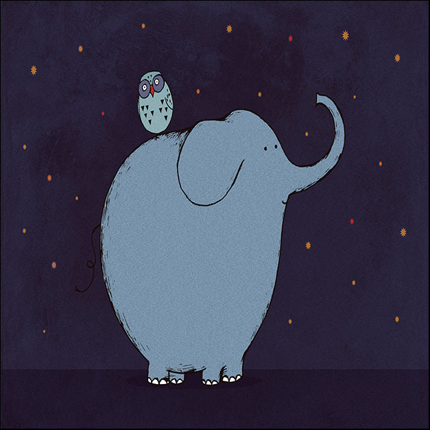CARMAR111152 Owl and Elephant, by Carla Martell, available in multiple sizes