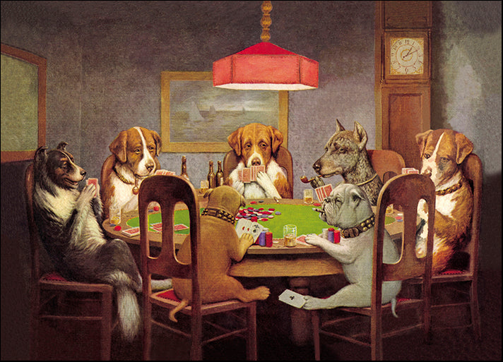 DP-341404 Poker Dogs: A Friend in Need, 1903, by C.M. Coolidge, available in multiple sizes