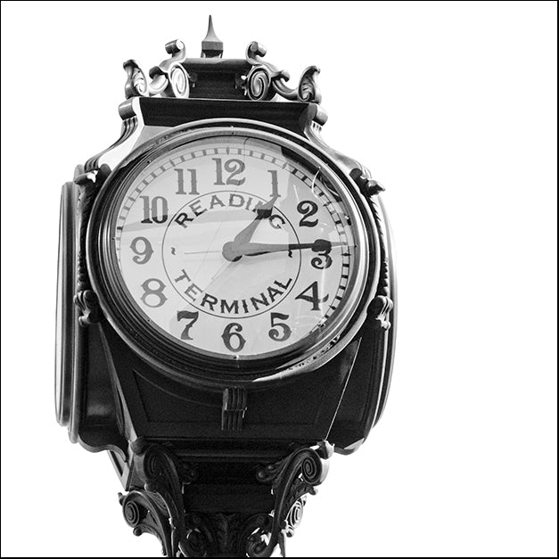 ERICLA91959 Clock at Reading, by Erin Clark, available in multiple sizes