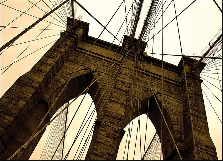 ERICLA92093 Brooklyn Bridge II (sepia), by Erin Clark, available in multiple sizes
