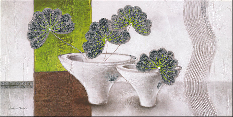 EU YB1094 Swinging Silver Blooms by Yves Blanc 100x50cm on paper - Chamton