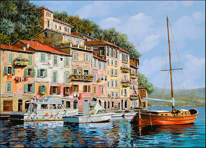 GUIBOR127791 La Barca Rossa Alla Calata, by Guido Borelli, available in multiple sizes - Chamton