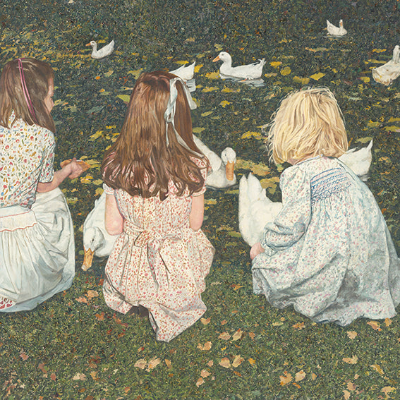 JL213 Feeding the Ducks by John Lennox, available in multiple sizes