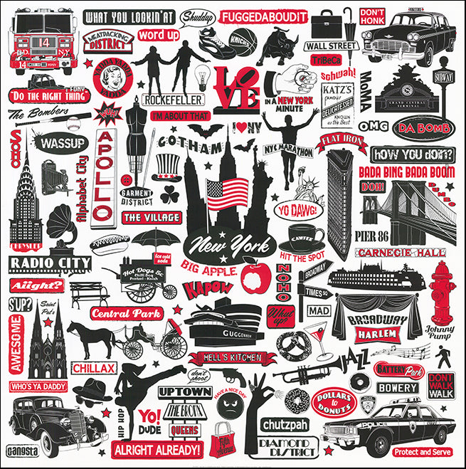 R SPV9292 New York a Nutshell by Janie Secker 70x70cm on paper