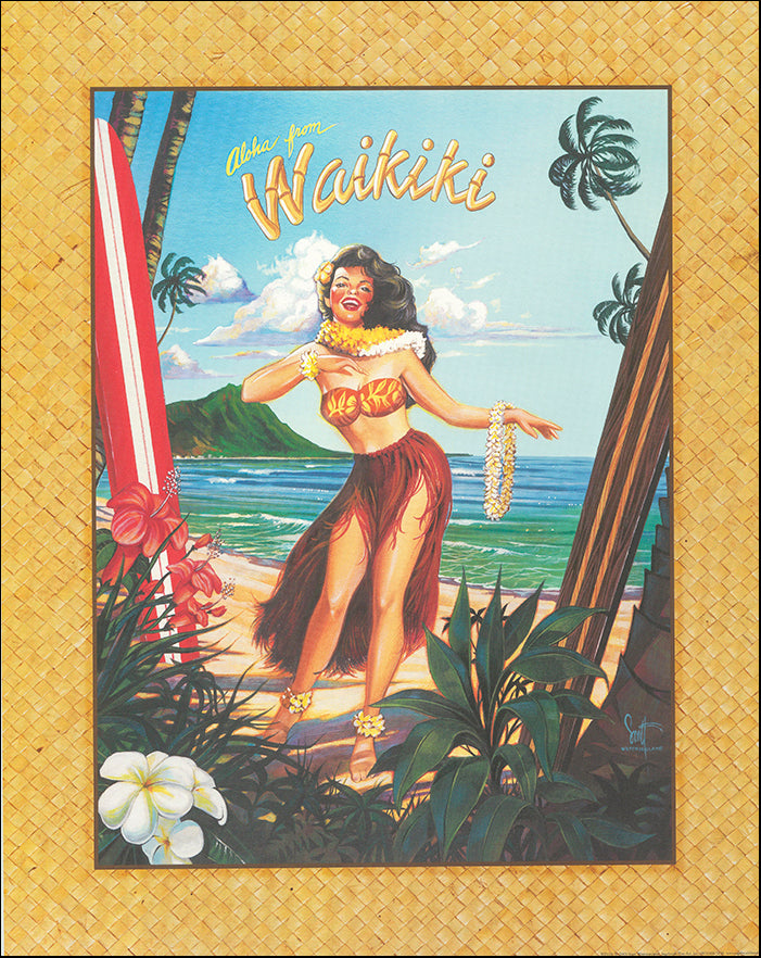 SB WE029 Aloha from Waikiki by Scott Westmoreland 40x50cm on paper - Chamton