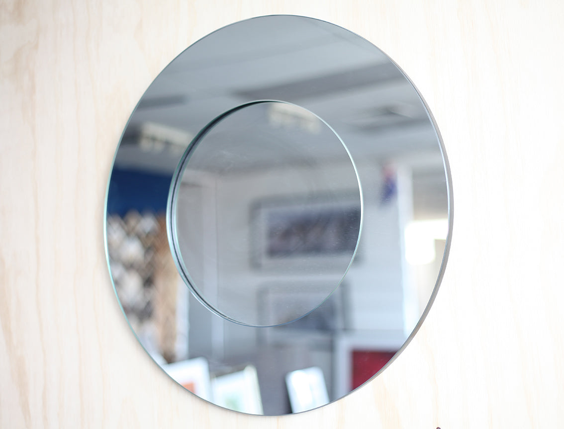 Saturn Round dual mirror available in 2 sizes & ready to hang - Chamton
