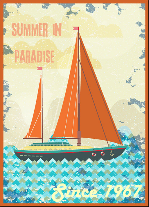 a03915823 Yacht sailing in the ocean, available in multiple sizes