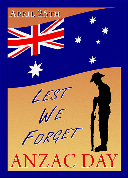 c87350626s Lest we forget Anzac soldier holding his rifle World War 1, available in multiple sizes