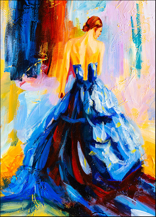 c94574071s Spanish dancer in long blue dress, available in multiple sizes