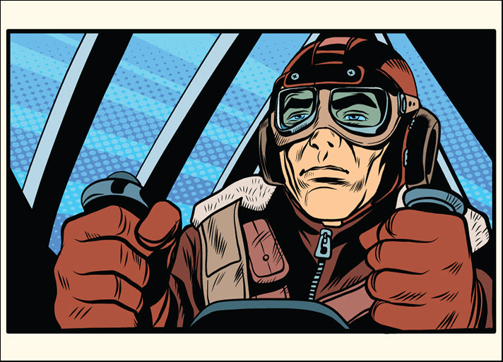 d16722018s Pop Art retro military Aviator pilot, available in multiple sizes