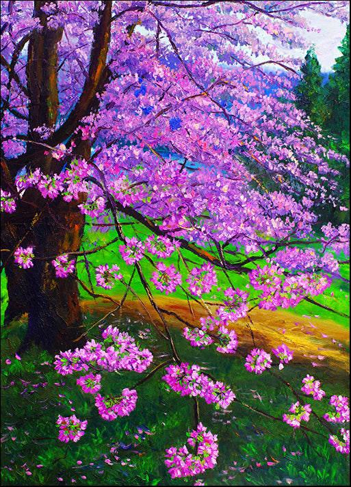 f5744104s Colorful purple tree,illustration painting, available in multiple sizes