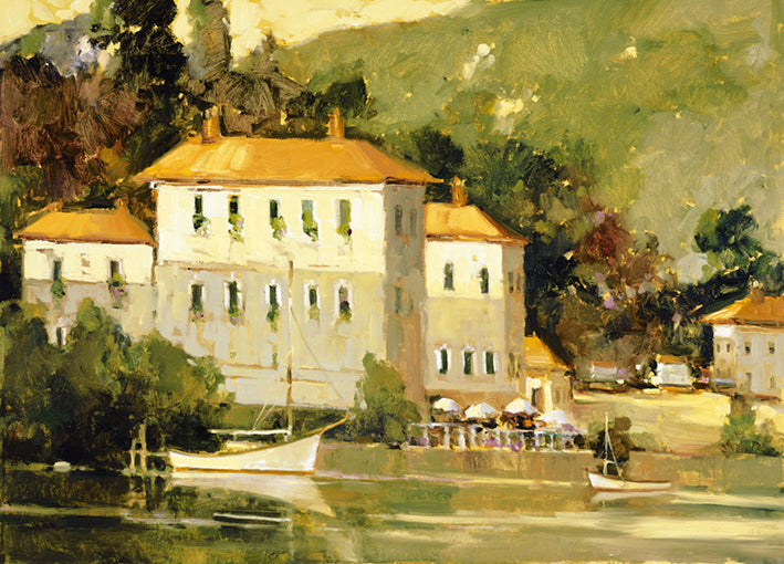 75964 White Sail Boat, Como, by Goerschner, available in multiple sizes