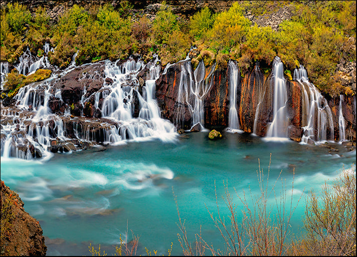 104346398 Waterfall in to river Hraunfossar falls, available in multiple sizes - Chamton