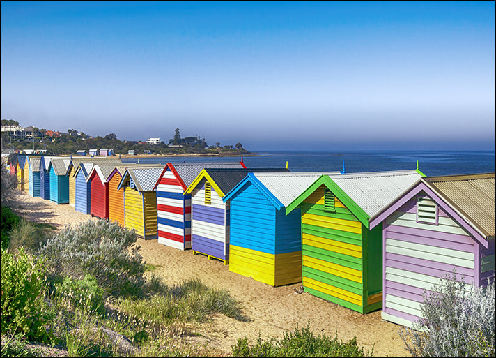 105596927 Brighton Beach bathing boxes Melbourne Australia Overlooking Port Phillip Bay, available in multiple sizes