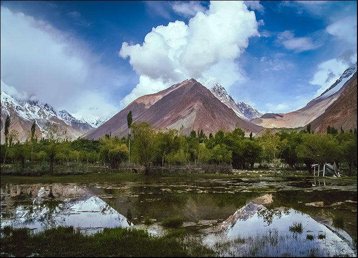 115290017 mountains lake in the Karakorum near Shandur Pass, Pakistan, available in multiple sizes