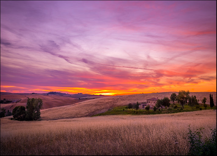 115373342 Amazing sunset and dramatic sky in Tuscany Italy, available in multiple sizes