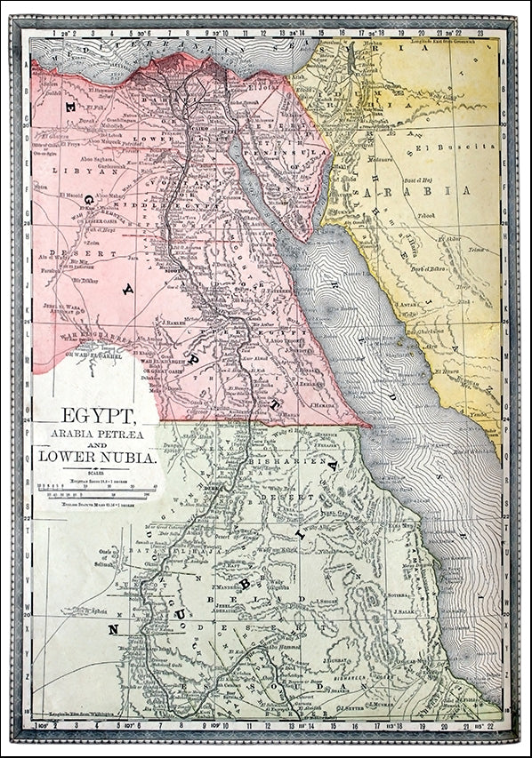 11608593 Antique Map of Egypt, available in multiple sizes - Chamton