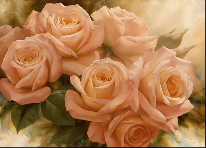 11942gg Peach Rose Splendor II, by Igor Levashov, available in multiple sizes