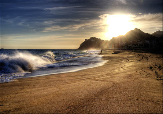 12366517 WAVE ON BEACH WITH SUN SHINING, available in multiple sizes