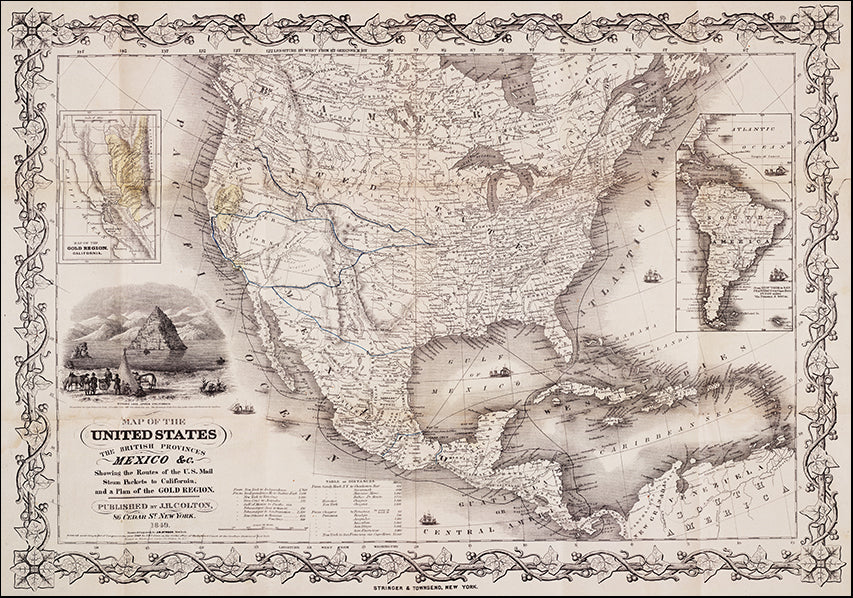 12385033 Antique Map America, available in multiple sizes