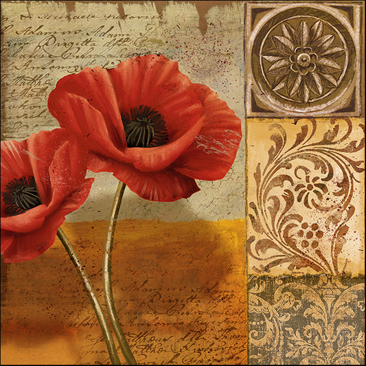 12507gg Poppy Flourish II, by Conrad Knutsen, available in multiple sizes