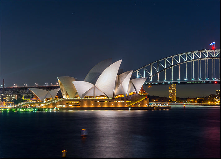 134024279 Sydney opera and Harbour bridge at night, available in multiple sizes