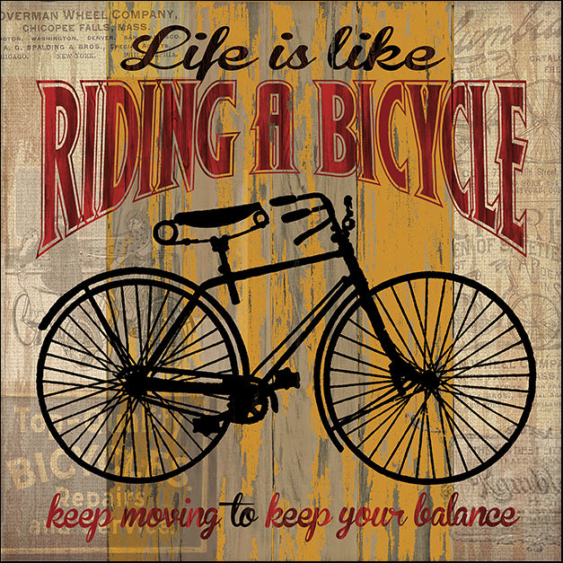 13995gg Life Is Like Riding A Bicycle, by Maria Donovan, available in multiple sizes