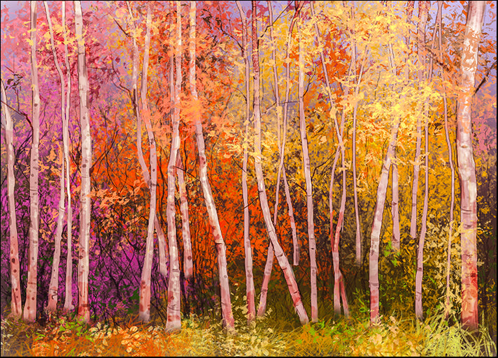 143573486 Oil painting landscape colorful autumn trees, available in multiple sizes