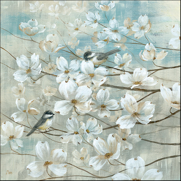 14604gg Chickadees And Dogwood, by Nan, available in multiple sizes