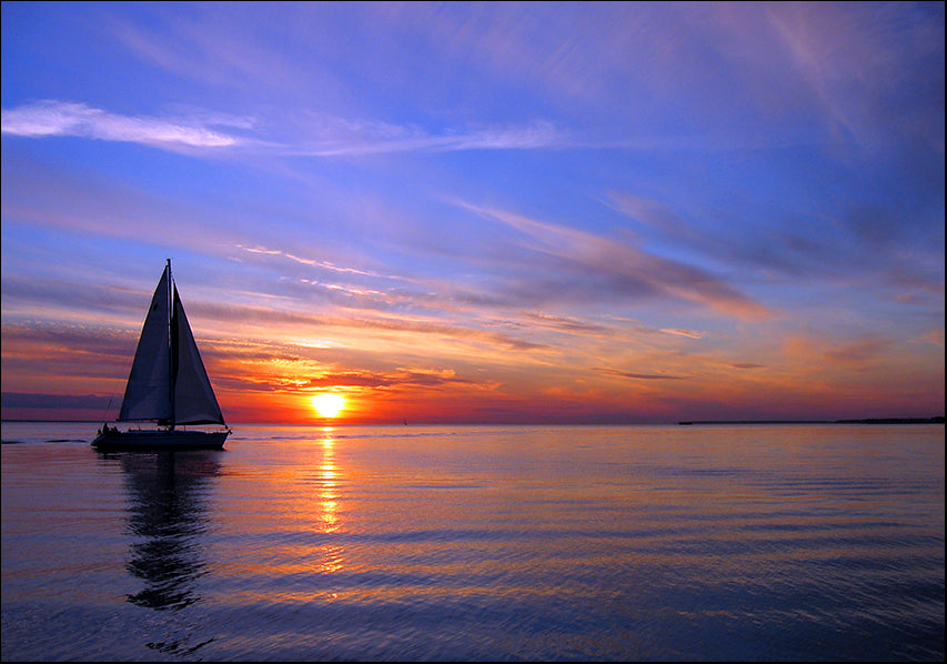 14806795 Sunset sailing , available in multiple sizes