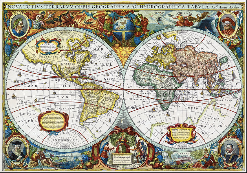 15002301 Vintage World Map, available in multiple sizes