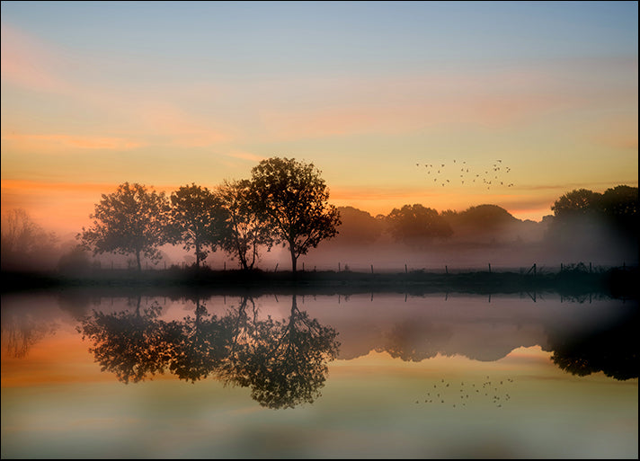 151759025 Stunning foggy Autumn sunrise English countryside landscape image, available in multiple sizes