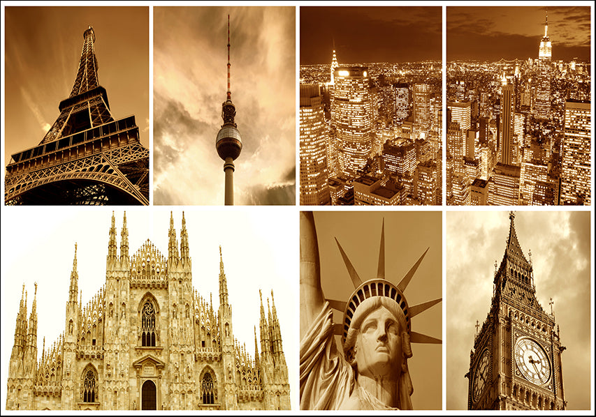 15261700 Famous landmarks Montage, available in multiple sizes - Chamton