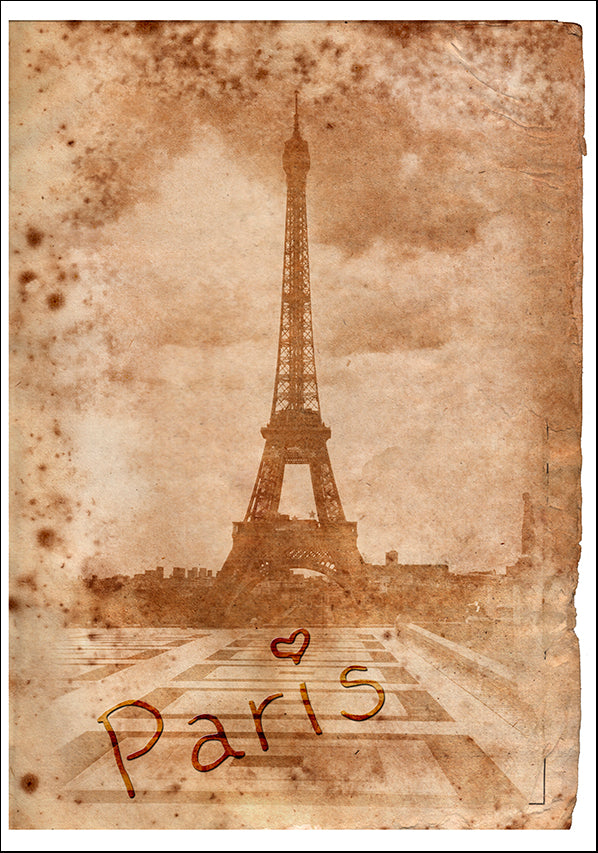 15462639 Eiffel Tower Grunge II, available in multiple sizes - Chamton